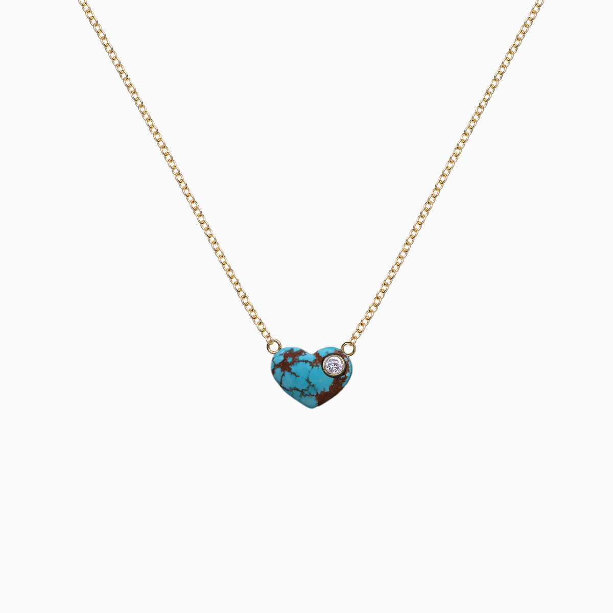 Tranquil Blues Turquoise Heart &amp; Diamond Pendant