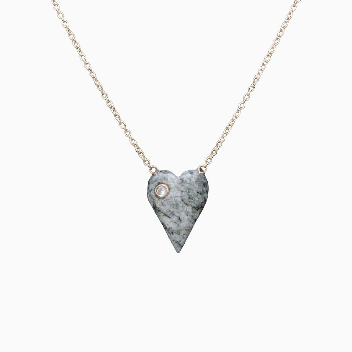 Adriatic Hills Heart &amp; Diamond Necklace - Black/White