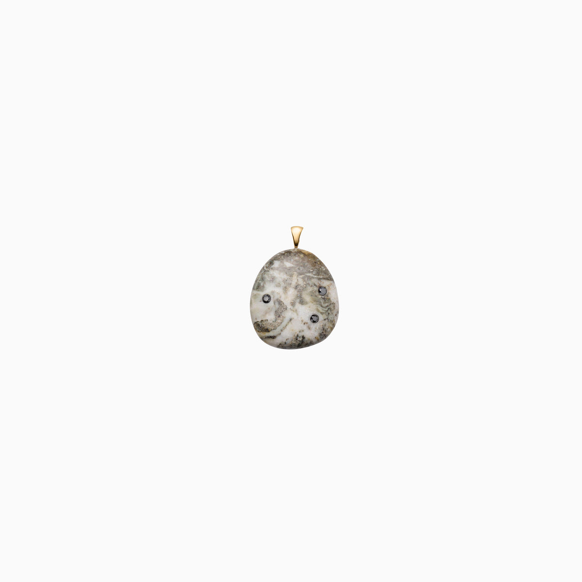 Ancient Sands Pebble &amp; Black Diamond Pendant