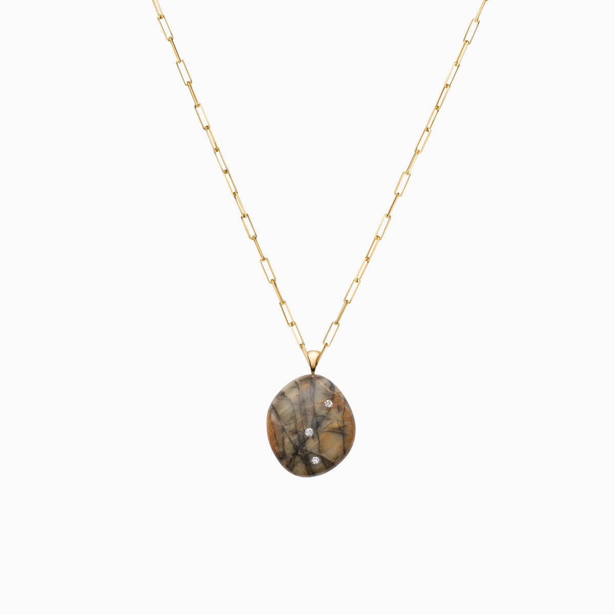Ancient Sands Pebble &amp; Diamond Pendant