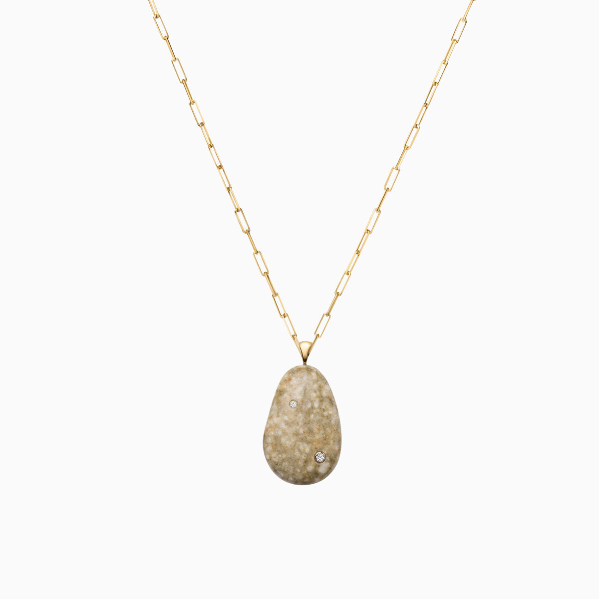 Ancient Sands Pebble &amp; Diamond Pendant