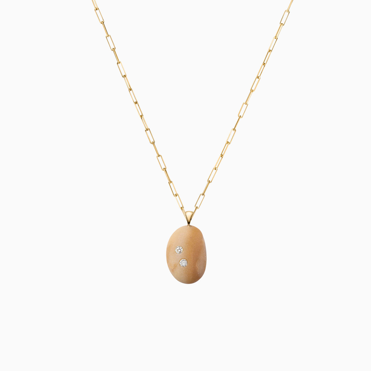 Ancient Sands Pebble &amp; Diamond Pendant