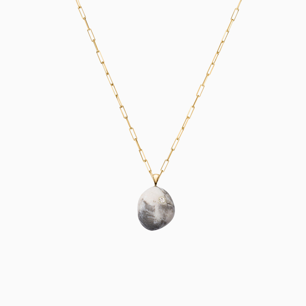 Ancient Sands Pebble &amp; Diamond Pendant
