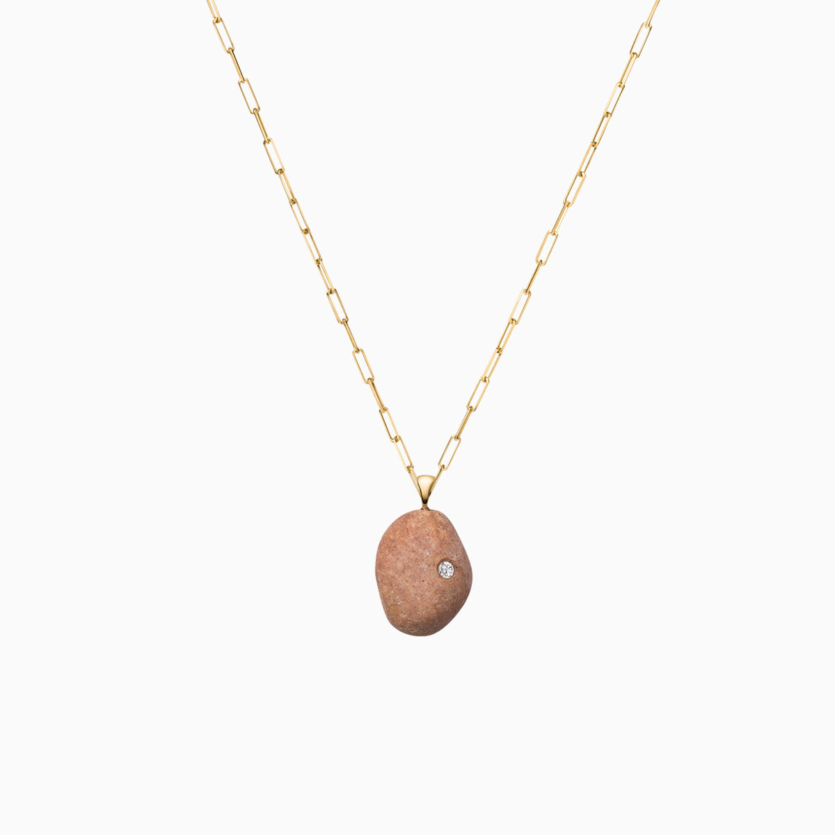 Ancient Sands Pebble &amp; Diamond Pendant