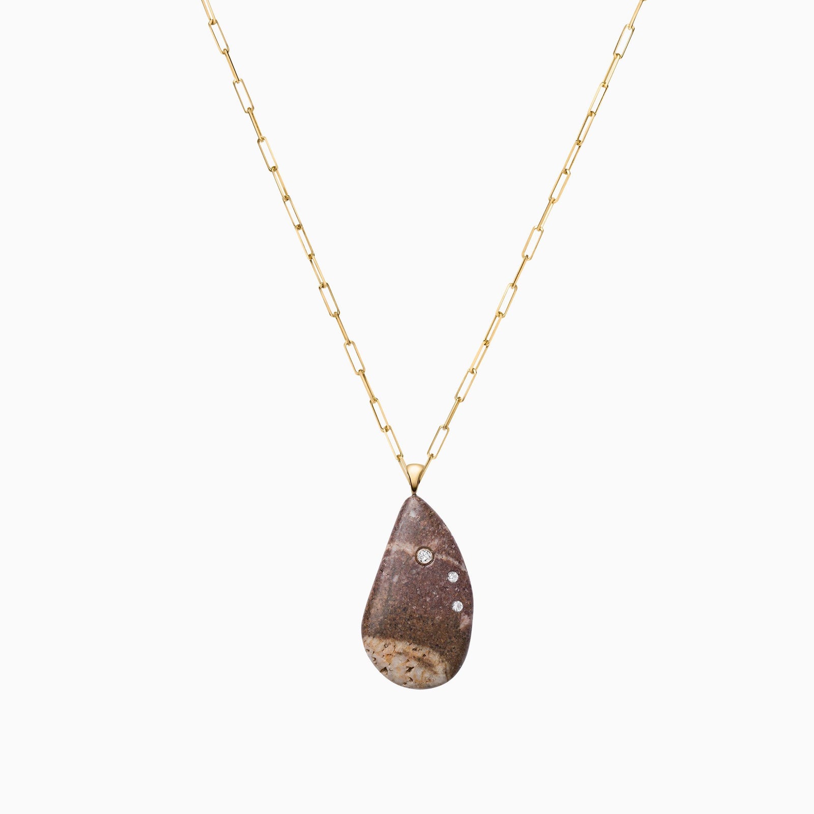 Nessa Designs Jewelry | Necklaces | Atlantic Pebble & Diamond Pendant