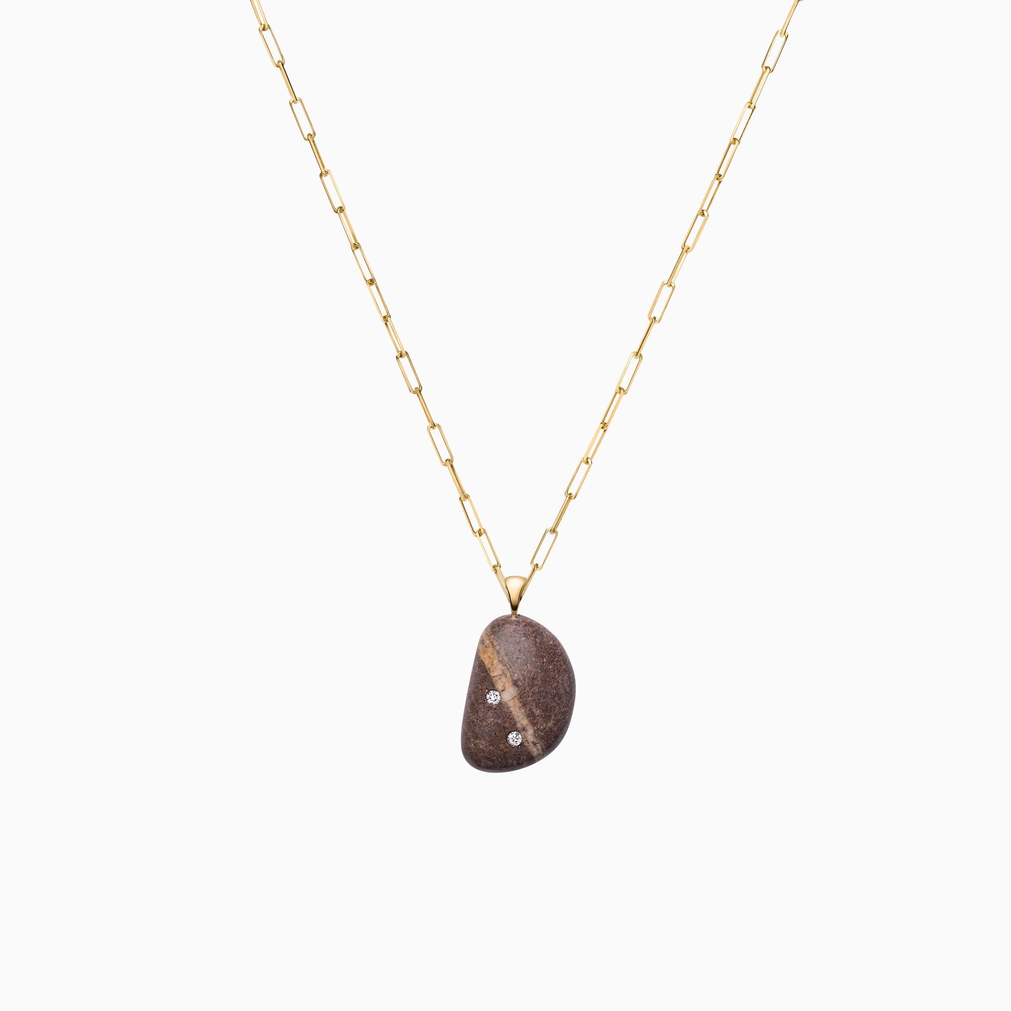 Nessa Designs Jewelry | Necklaces | Atlantic Pebble & Diamond Pendant
