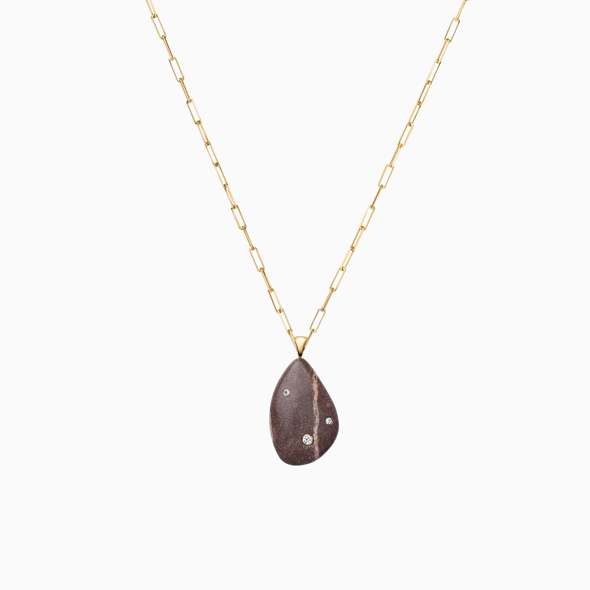 Nessa Designs Jewelry | Necklaces | Atlantic Pebble & Diamond Pendant