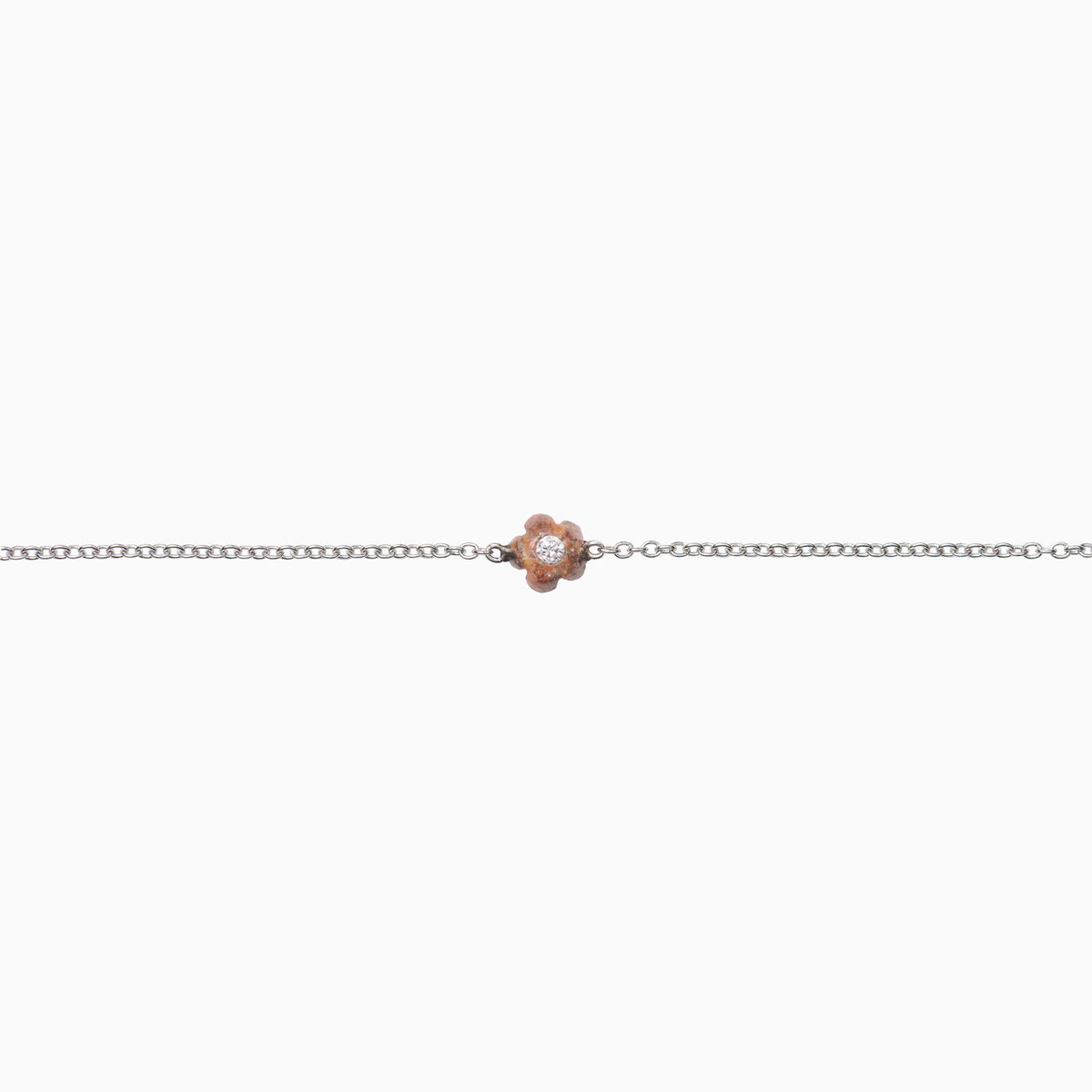 Mountain Desert Flower Pebble &amp; Diamond Bracelet